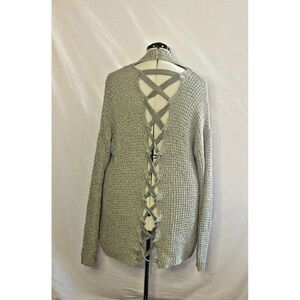 Knox Rose Womens Cardigan Jacket Knitted Open Front Olive Green Gray. Size xxl.